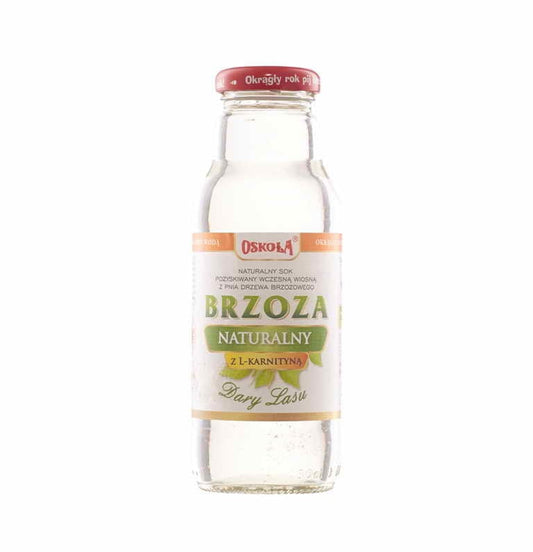 Birkensaft in 750 ml Flasche von OSKOŁA, klare Flüssigkeit in transparenter Flasche, ideal für gesunde Getränke.