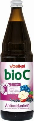 VÖLKEL BIO C Saftmischung in 750 ml Flasche, antioxidative Fruchtsaftmischung mit biologischen Zutaten.