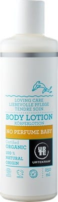 Bio neutrale Körperlotion für Babys von URTEKRAM, 250 ml Flasche mit sanfter Pflege für empfindliche Babyhaut