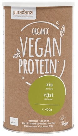 Bio glutenfreies Reisprotein von PURASANA in 400 g Packung, feines Pulver für gesunde Ernährung.