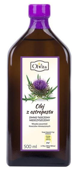Mariendistelöl, kaltgepresst und roh 500ml OLVITA Imagem principal do produto