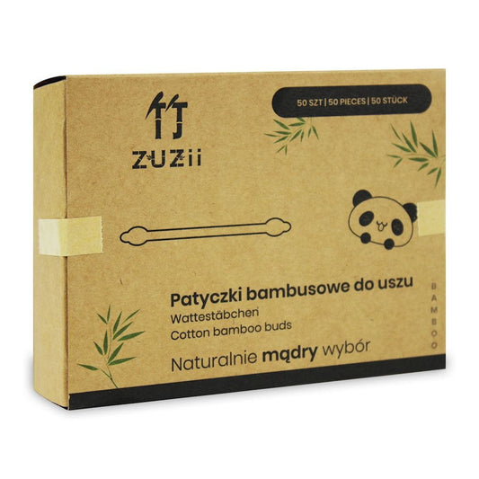 ZUZII Bambus-Hygienesticks für Kinder, 50 Stück, umweltfreundliche Zahnpflege in nachhaltigem Bambus-Design