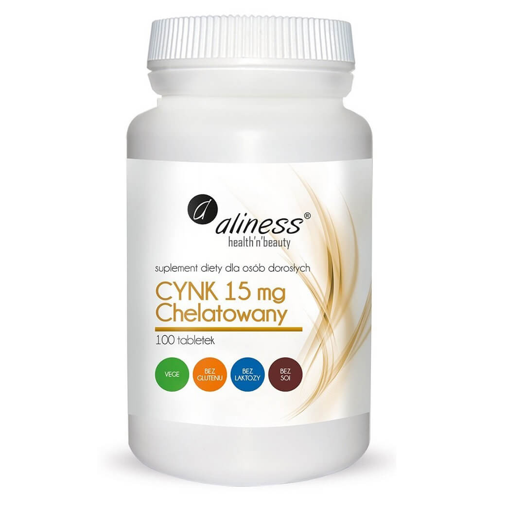 Chelatiertes Zink 15 mg 100 Tabletten ALINESS Hoofdafbeelding