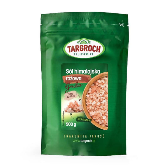 Rosa Himalaya Salzblock von TARGROCH, 500g, grob, mit natürlicher rosa Farbe und Kristallstruktur, für Kochen und Dekoration