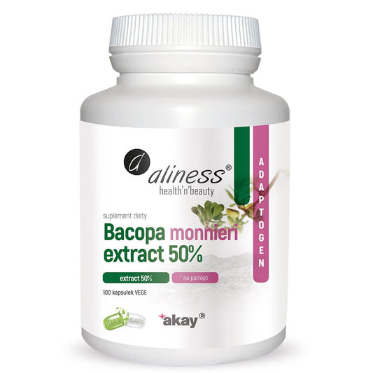 Pflanzliche Bakopa-Extrakt Kapseln mit 50 % Bacopa Monnieri, 100 Stück, von ALINESS, für geistige Klarheit und Konzentration