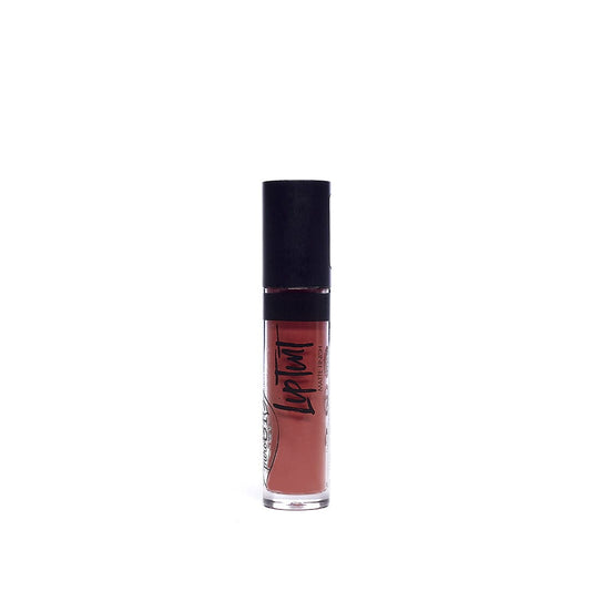 Flüssiger Lippenstift 04 von PUROBIO, cremige Textur und natürliche Farbabgabe, auf den Lippen aufgetragen