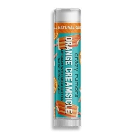 Natürliches Lippenbalsam von CRAZY RUMORS mit Cremesicle-Orange, pflegt und spendet Feuchtigkeit für geschmeidige Lippen.