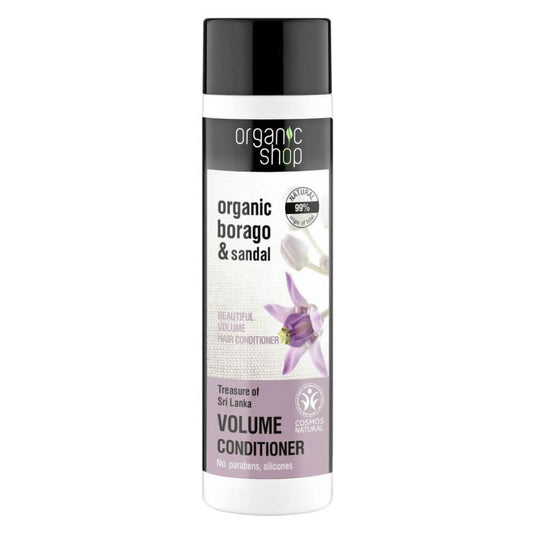 Haarspülung für Volumen von ORGANIC SHOP, Sri Lanka's Treasure, 280 ml, cremige Textur, glänzendes Haar, natürliche Inhaltsstoffe