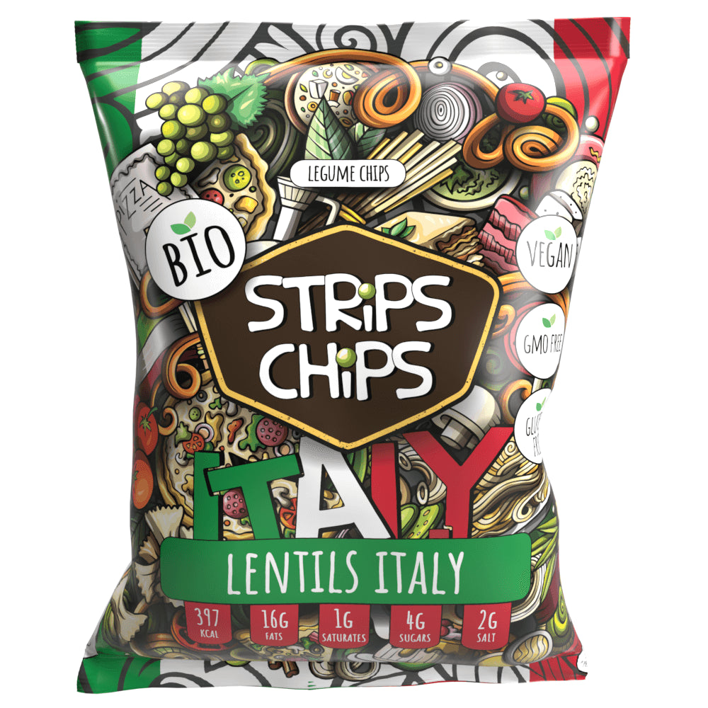 Italien Linsensnack glutenfrei BIO 90 g - STREIFEN CHIPS