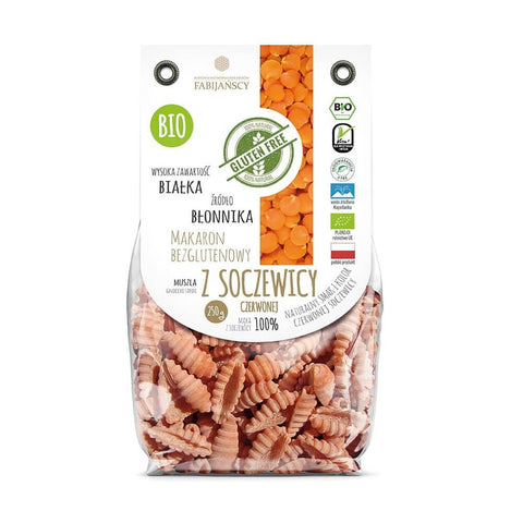 Nudeln (rote Linsen) Schalengnocchi Sardi glutenfrei BIO 250g - FABIJAŃSCY