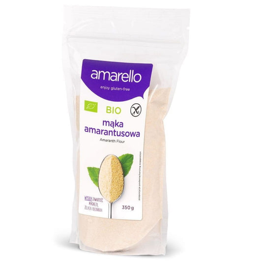 Biologisches glutenfreies Amaranthmehl von Amarello in 350 g Verpackung, feines goldgelbes Mehl für glutenfreie Rezepte