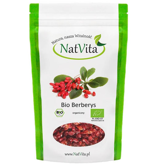 Getrocknete BIO Berberitze von NATVITA, Trockenfrüchte aus Berberis vulgaris, 50g, nährstoffreiche Beeren.