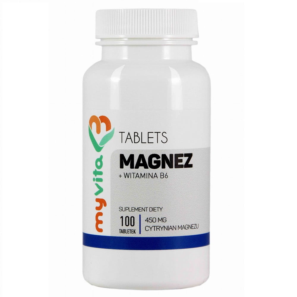 Magnesium Magnesiumcitrat 450mg + Vitamin B6 100 Tabletten MYVITA Image principale du produit