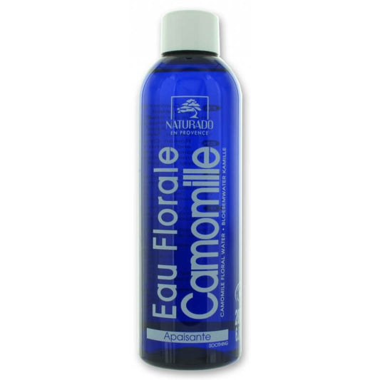 BIO Kamillenwasser von NATURADO in 200 ml Flasche, natürliche Kamillendistel für Haut und Wellness, klar und entspannend