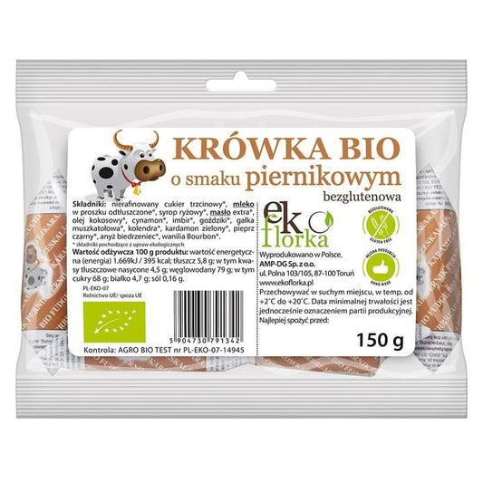 Lebkuchen-Fudges glutenfrei und BIO von EKOFLORKA, 150 g, mit natürlicher Lebkuchennote und weicher Textur.