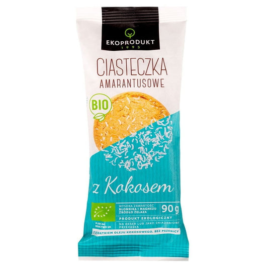 Bio Amaranthkekse mit Kokos von EKOPRODUKT, 90 g, frisch gebackene Kekse mit Kokosgeschmack und gesunden Zutaten.