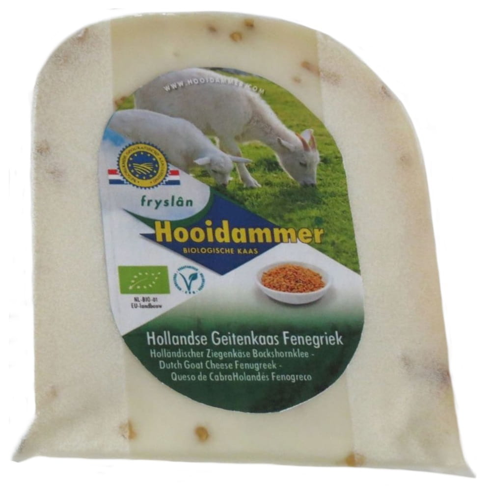Ziegengereifter Käse mit Bockshornklee 50% Fett BIO 200 g - HOOIDAMMER Hoofdafbeelding
