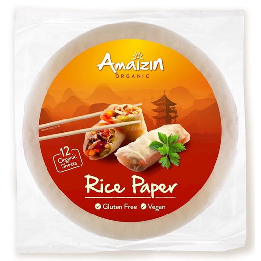Bio glutenfreies Reispapier von AMAIZIN, 110 g, dünnes, transparent Reispapier für Frühlingsrollen und asiatische Gerichte