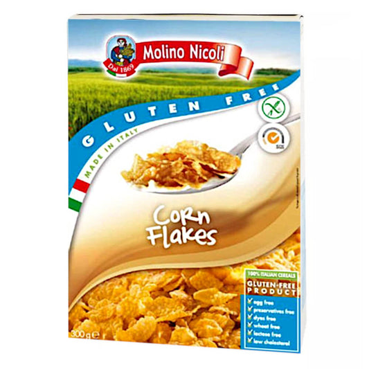 Glutenfreie Cornflakes von MOLINO, 300 g Packung, knusprig und goldgelb, ideal für ein gesundes Frühstück.