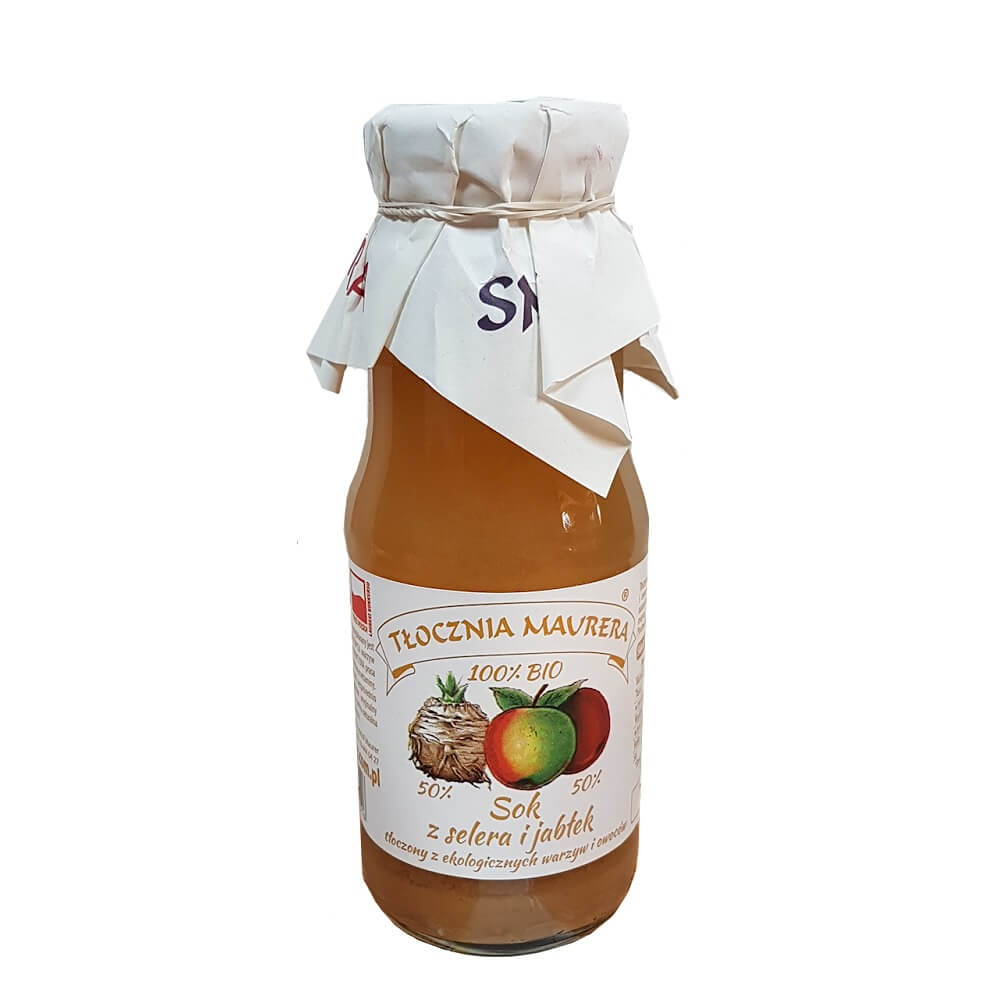Bio Sellerie- und Apfelsaft von MAURER PRESSE in 300 ml Flasche, frischer Saft aus Sellerie und Äpfeln, natürliche Zutaten