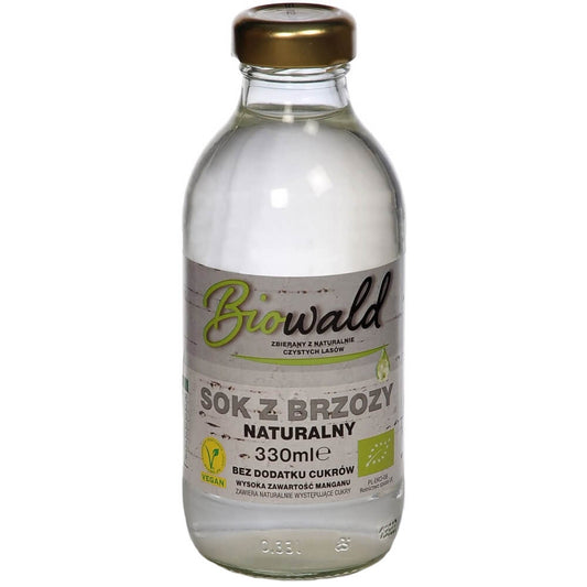 Bio Birkensaft ohne Zucker in 330 ml Flasche von BIOWALD, naturbelassen und erfrischend