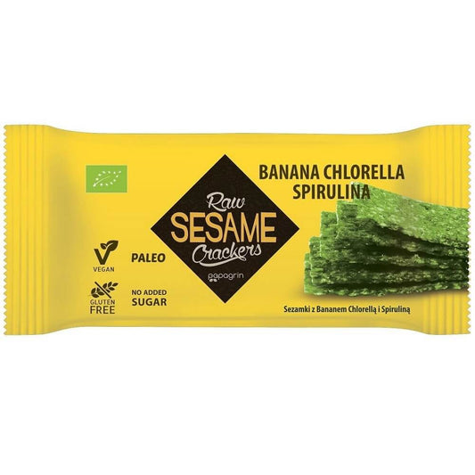 Bio Banane mit Sesamsamen, Chlorella und Spirulina, glutenfrei, 20 g, von PAPAGRIN, natürliche Superfood-Mischung