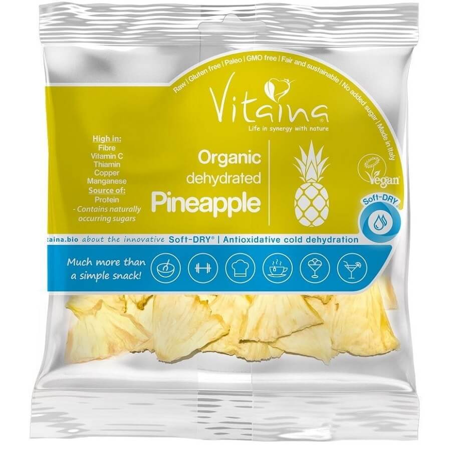 Getrocknete Ananas roh glutenfrei BIO 25 g - VITAINA