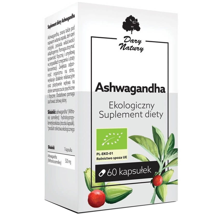 Ashwagandha BIO 60 Kapseln (520 mg) - GESCHENKE DER NATUR Hauptbild