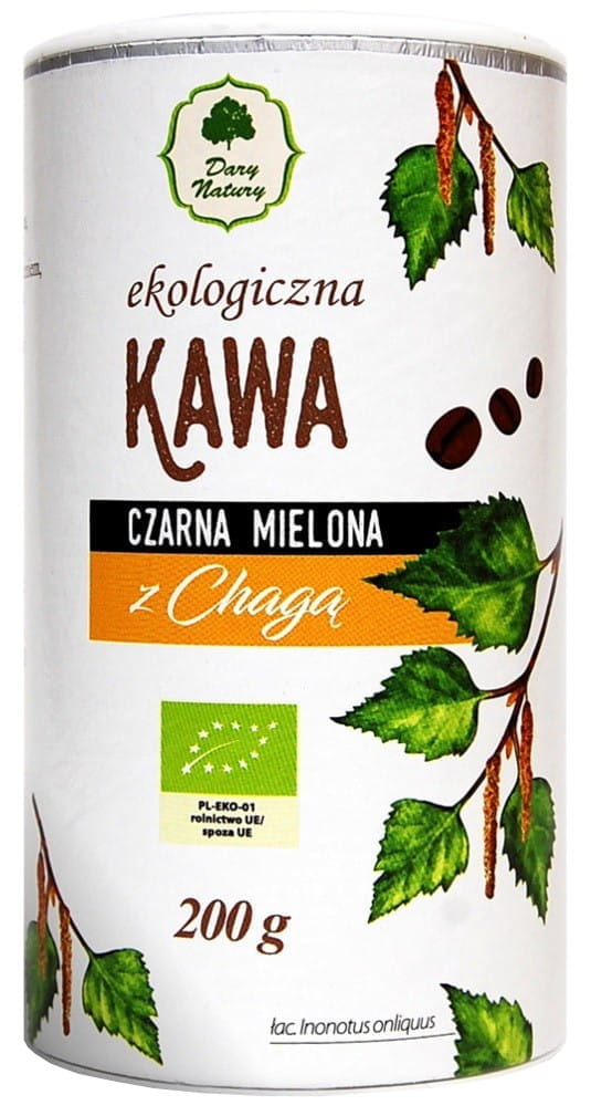 Gemahlener schwarzer Kaffee mit Chaga BIO 200 g - GESCHENKE DER NATUR