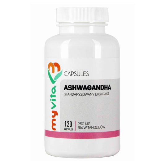Ashwagandha Standardisierter Ginseng-Extrakt - Indischer Ginseng 250 mg 120 MYVITA-Kapseln