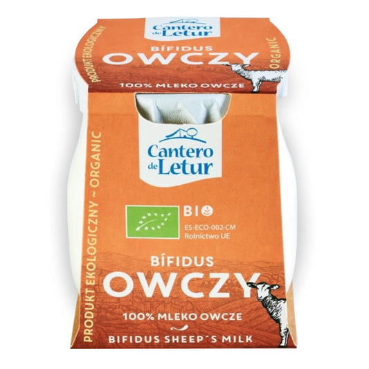 Bio-Schaf-Bifidus-Joghurt von CANTERO DE LETU, 125 g, cremige Joghurt mit probiotischen Bakterien, sichtbar in der Verpackung