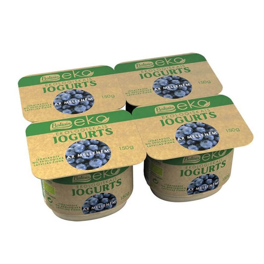 Bio Heidelbeerjoghurt von BALTAIS, 4 x 150 g, cremiger Joghurt mit frischen Heidelbeeren in einer Packung