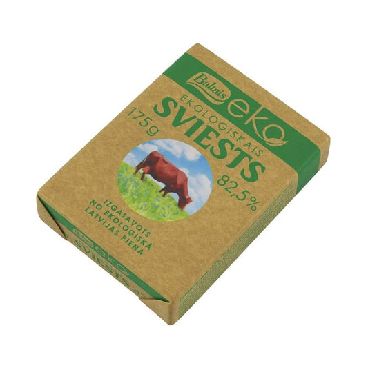 Biologischer Butterwürfel mit 82,5 % Fett von BALTAIS ECO, 175 g, cremige Butter in Würfelform.