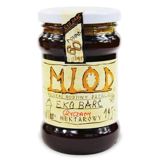 Bio Buchweizennektarhonig von EKO BARĆ in 380 g Glas, dunkler Honig mit kräftigem Geschmack, naturbelassen und aromatisch.
