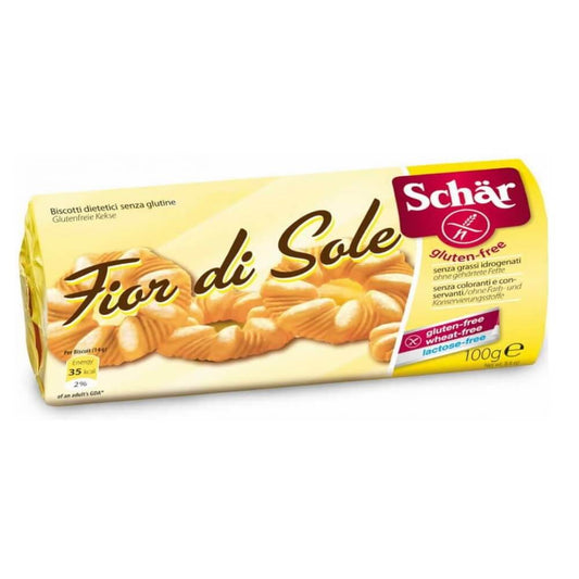 Fior di sole Blätterteiggebäck glutenfrei von SCHAR, 100 g, goldbraun gebackenes Blätterteigstück auf weißem Hintergrund