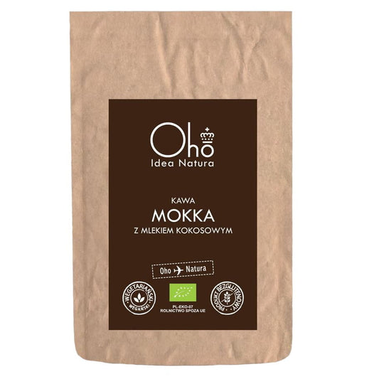 Glutenfreier Mokkakaffee mit Kokosgetränk von OHO BAMBUCZI, 100 g Bio-Produkt, cremige Kaffeemischung mit Kokosgeschmack