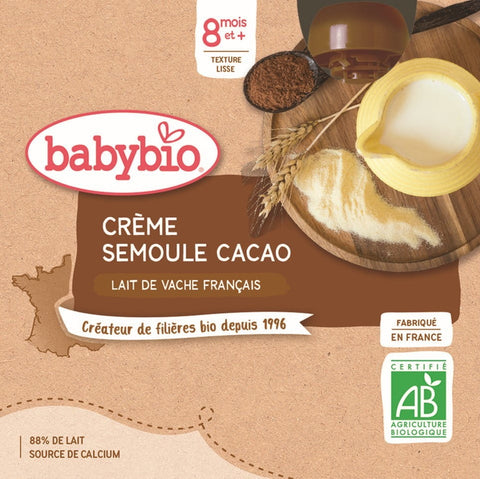 Milchdessert mit Kakaogrieß ab dem 8. Monat BIO 4x85 g BABYBIO