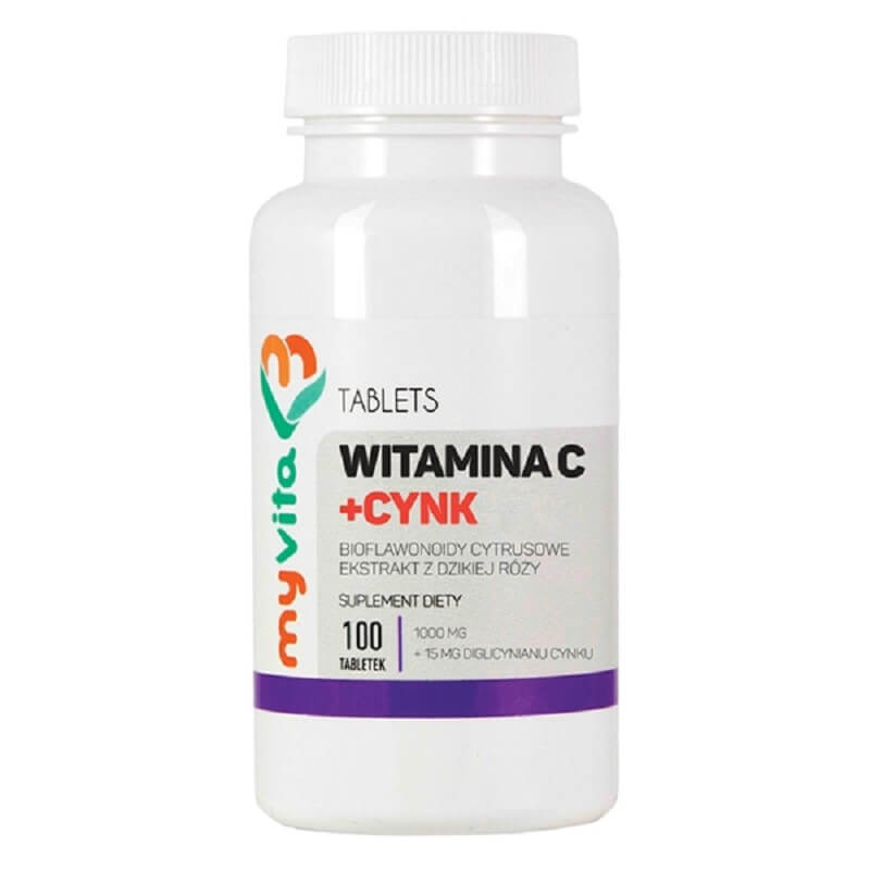Vitamin C + Zink, Citrus-Bioflavonoide, Hagebuttenextrakt 100 Tabletten MYVITA SILVER Hoofdafbeelding
