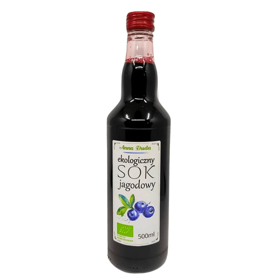Bio Beerensaft NFC von ANNA DUDA in einer 500 ml Flasche, frisch und natürlich, mit grüner Etikettierung.
