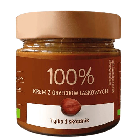Bio Haselnusscreme von EKOWITAL in 175 g Glas, cremige Nussfüllung mit Haselnüssen und Bio-Zutaten, ideal für Brot und Desserts.