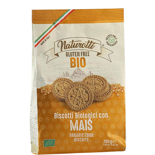 Glutenfreie Reis- und Maiskuchen BIO von PASTA NATURA, 250 g, knusprige gesunde Snacks auf dem Teller.