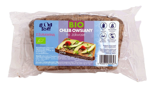 Glutenfreies Buchweizen-Hafer-Sauerteigbrot mit Preiselbeeren von GOOD STUFF, 200 g, BIO, frisch gebacken.