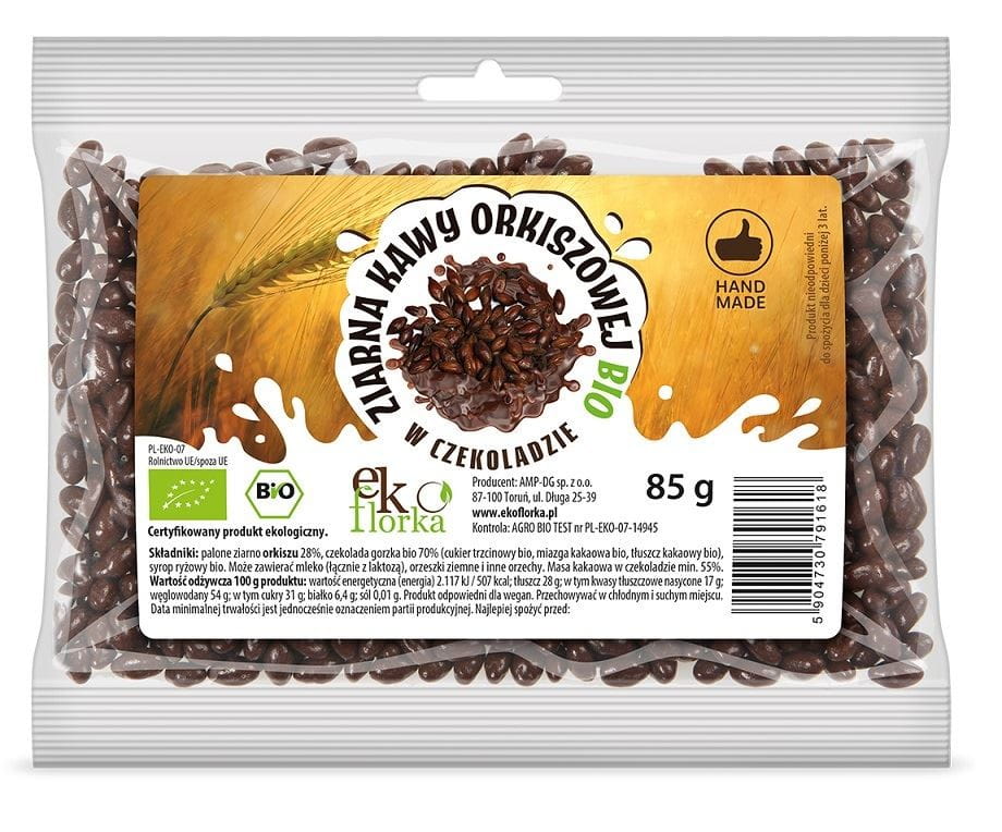Dinkelkaffeebohnen in Schokolade BIO 85 g - EKOFLORKA