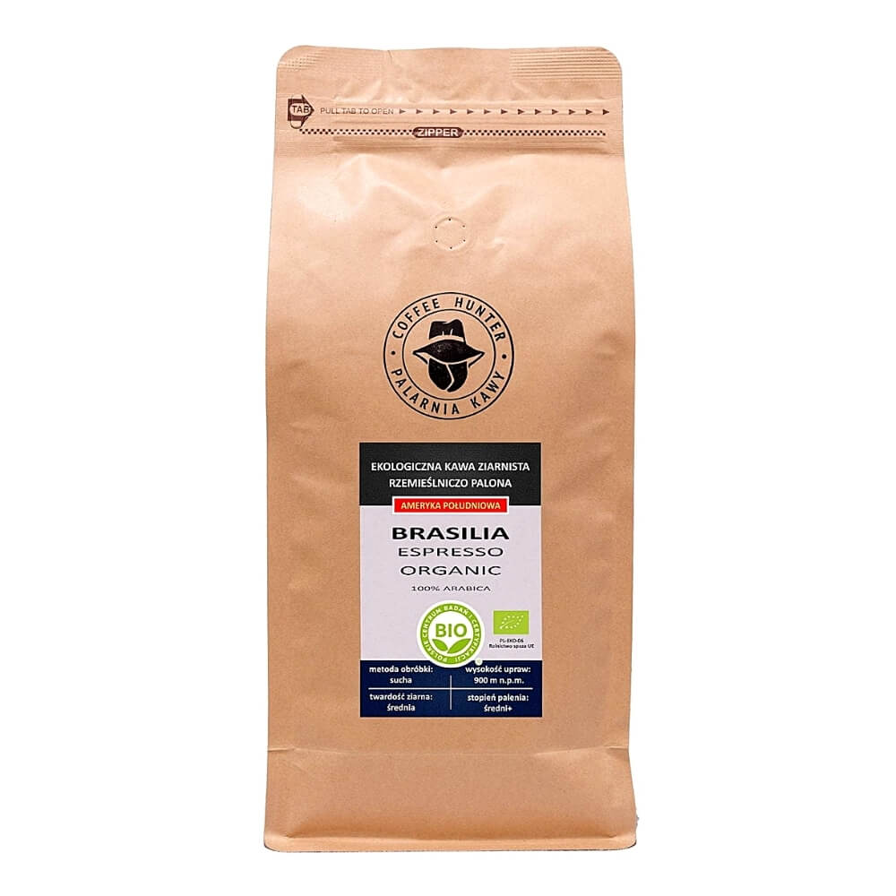Arabica-Kaffeebohnen 100% Brasilien fair gehandelt BIO 1 kg - COFFEE HUNTER Immagine principale del prodotto
