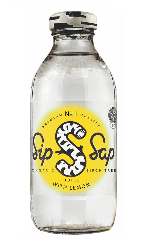 Birkensaft mit Zitronensaft von SIPSAP, glutenfrei, Bio, 330 ml Flasche, frischer Saft mit Zitrusnoten, naturbelassen