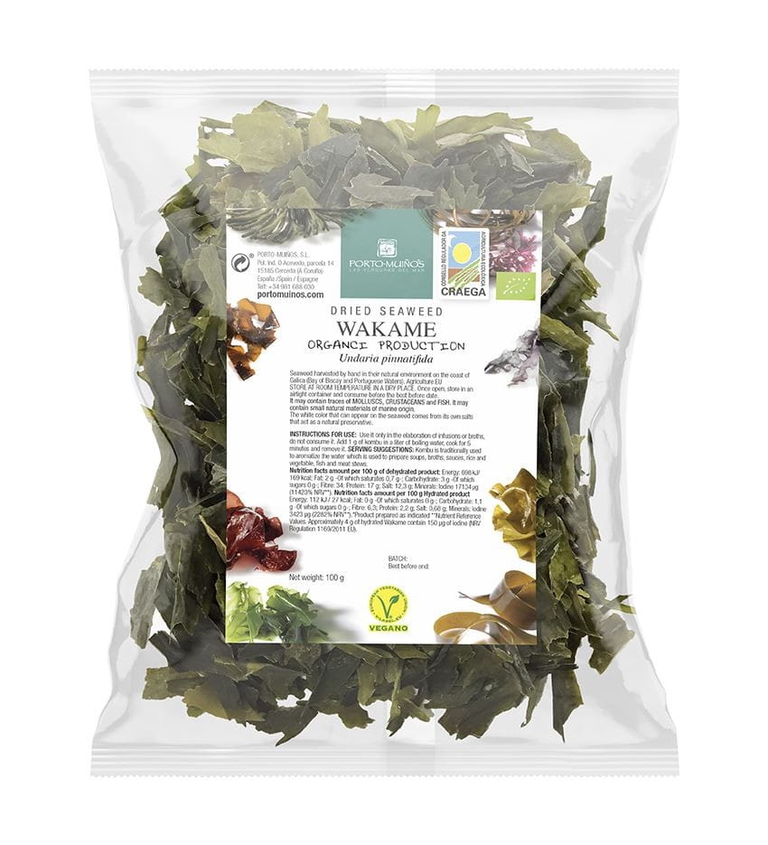 Getrocknete Meeresalgen - Wakame BIO 100 g (Folienbeutel) - PORTO MUINOS मुख्य छवि