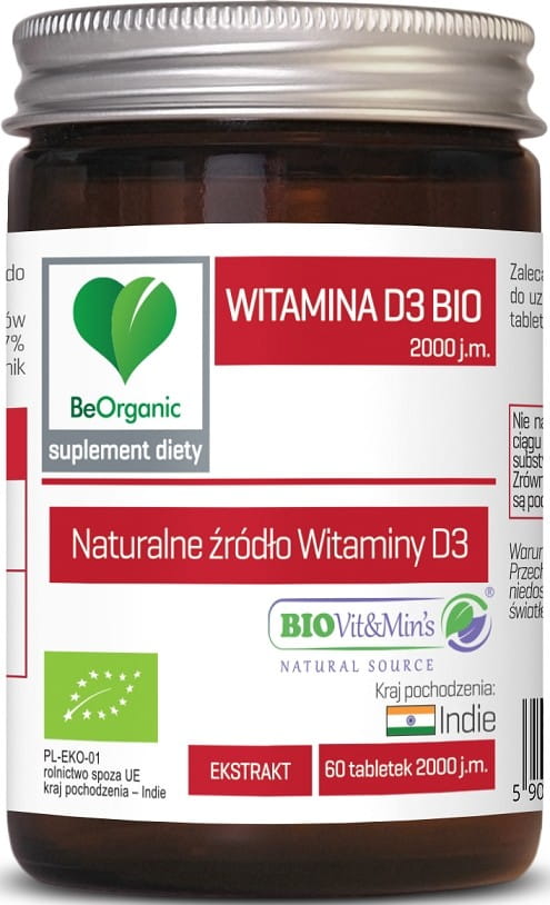 Vitamin D3-Extrakt BIO 60 Tabletten (2000 IE) - BE ORGANIC