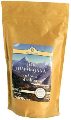 Feines Himalaya rosa Salz von PIĘĆ PRZEMIAN in 1000g Packung, Kristalle mit rosa Farbe, ideal zum Würzen und Verfeinern.
