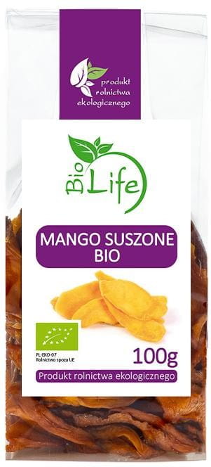 Getrocknete Bio-Mango in 100g Packung, natürliche Bio-Lebensmittel von BIO LIFE, saftig und aromatisch