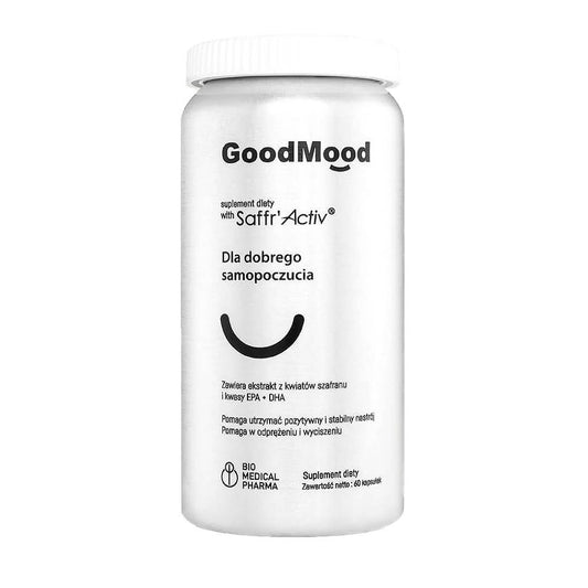 Bio Medical Pharma Goodmood Kapseln mit Safranblütenextrakt und EPA+DHA, 60 Kapseln, biologisch, für Wohlbefinden